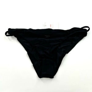 Andie Swim The Riviera Bikini Bottom Solid Black Print NEW Women's Size Large